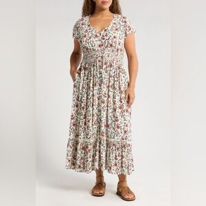 Treasure & Bond Nordstrom Smocked Waist Maxi Dress NWT Size S